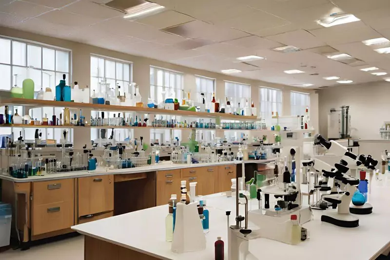 Showing Spacious Laboratory of Ideal Junior College