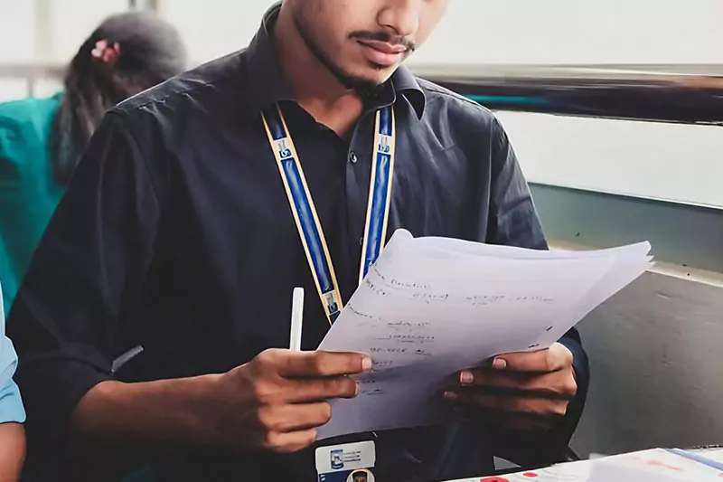 Student Taking Tests and Examinations in a Focused Environment